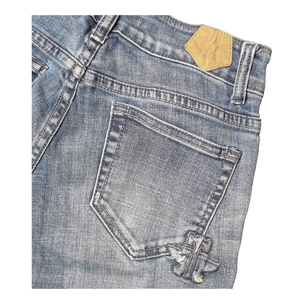 Tin Haul Women's 25 Bootcut Jeans Blue Distressed Western Stretch Denim